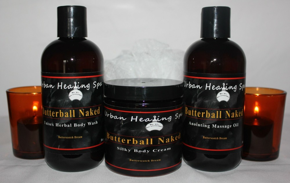 BUTTERBALL NAKED Personal Care Kit- Body Wash, Massage Oil & Silky Body Cream