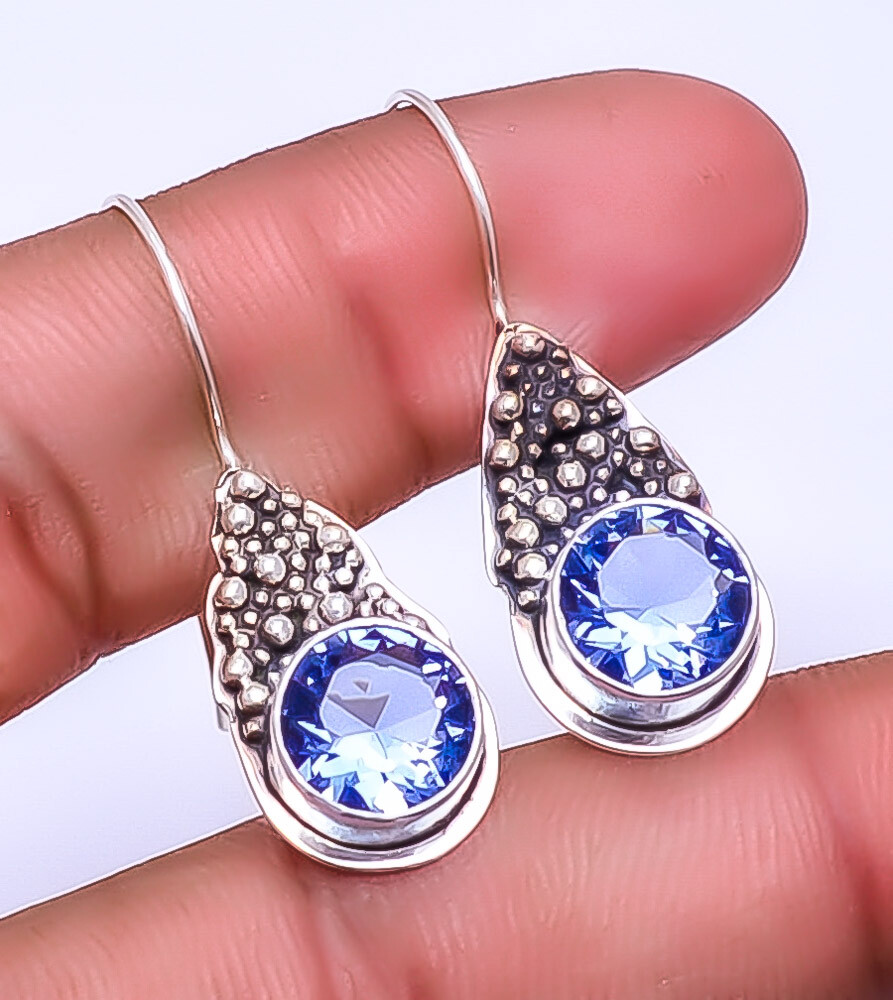 Tanzanite Designer 925 Sterling Silver Earring 1.56