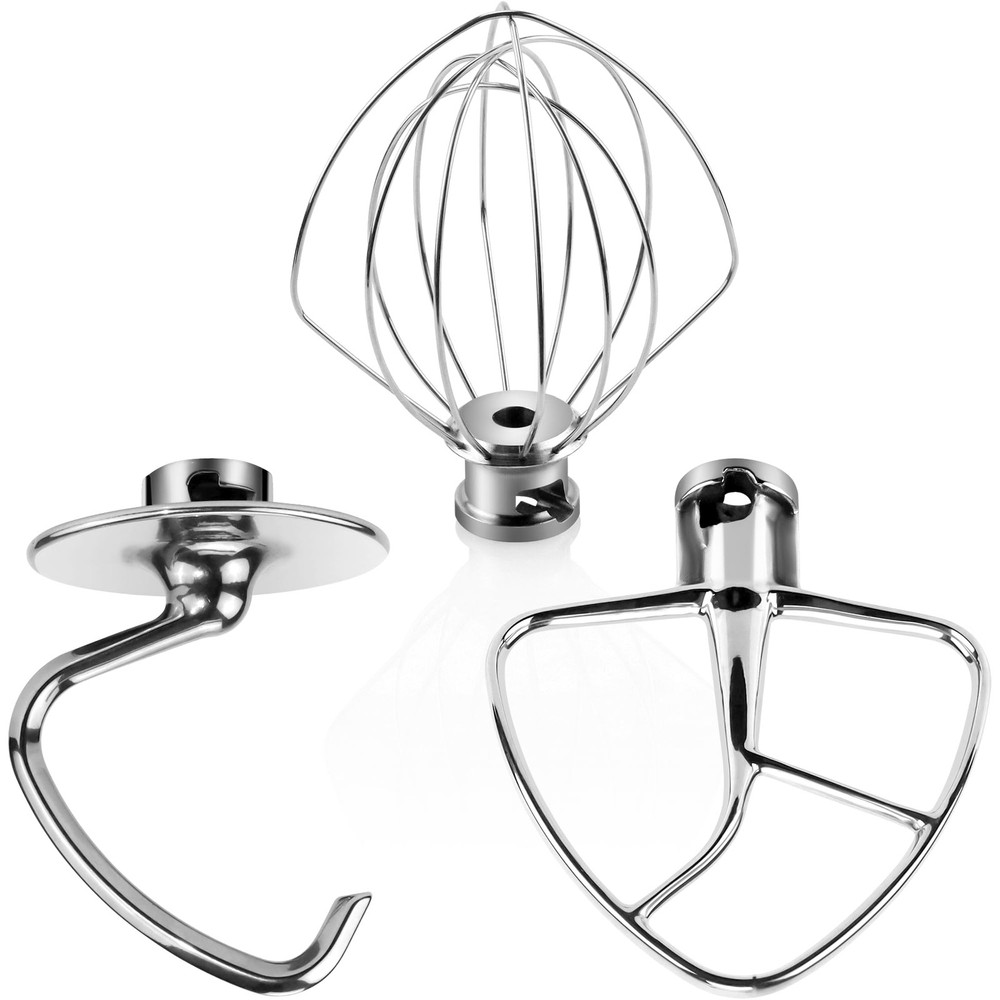 Stainless Steel 3-Piece KitchenAid Mixer Attachment Kit with K45WW Wire Whip