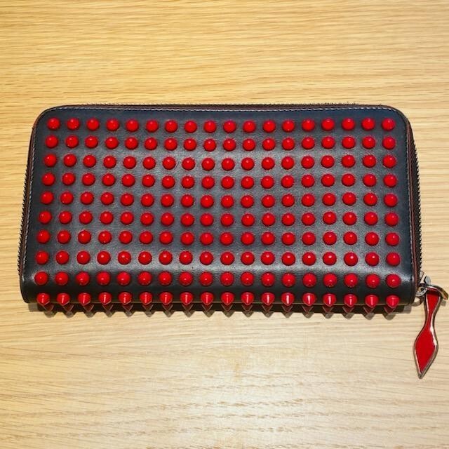 Christian Louboutin Black Red Leather Studded Long Wallet Limited Edition for Women