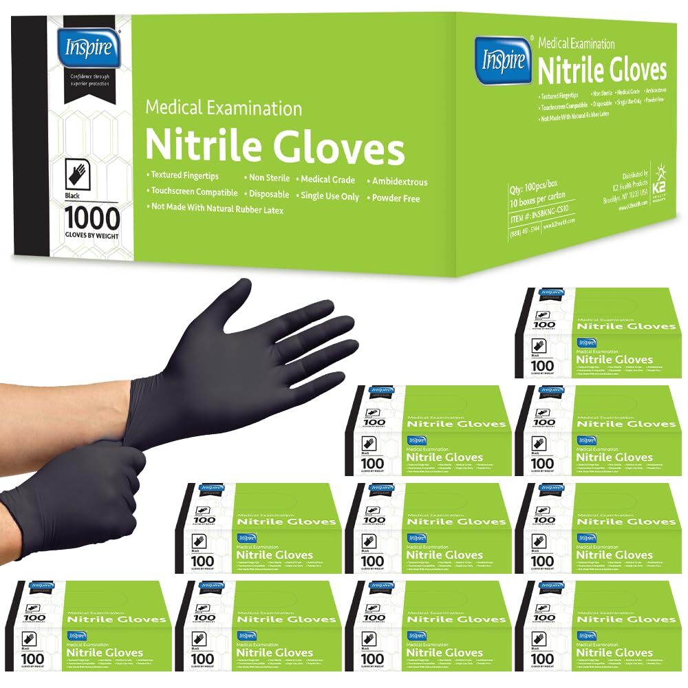 Black Nitrile Gloves Latex Free Disposable Durable Quality