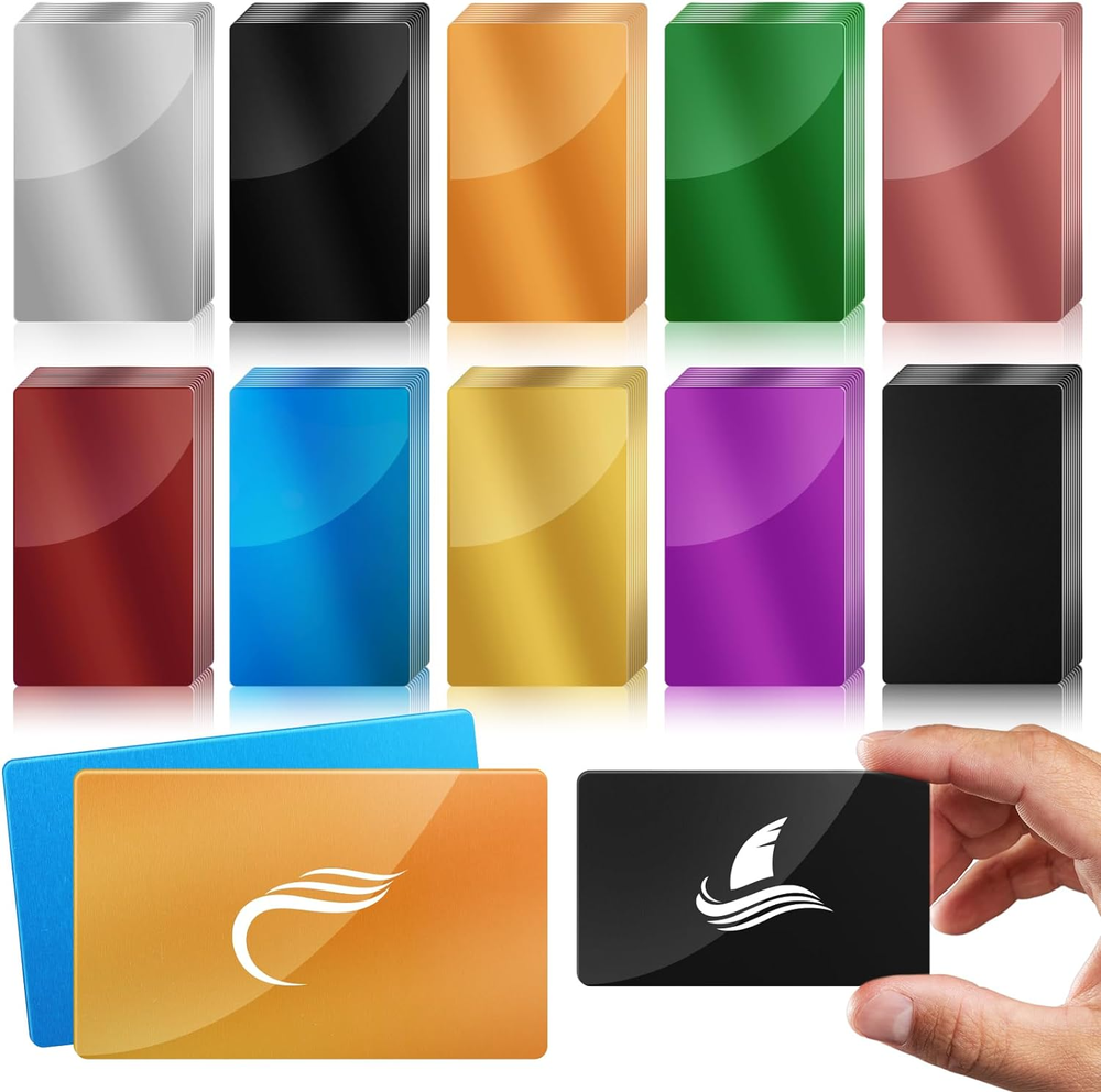 100 Pcs Metal Engraving Blanks Colorful Aluminum Sheet Laser Engraving Business
