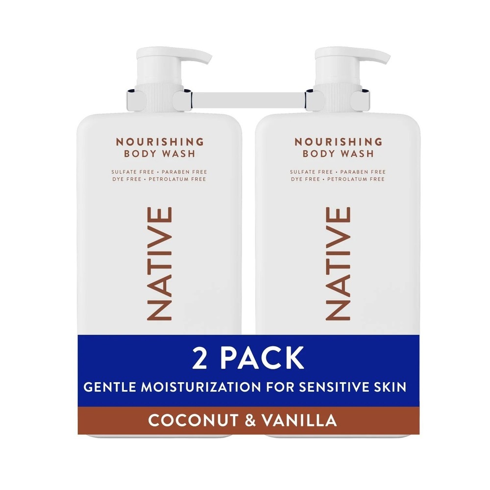 (2-Pack) Native Nourishing Body Wash, Coconut & Vanilla, 36 Fl. Oz Each