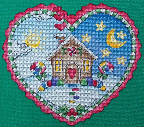 Cross stitch kit - New Year's spice 18,5x17cm Green Aida 14ct needlepoint kit