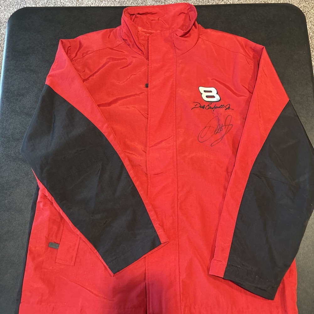 Chase Authentics Dale Earnhardt Jr Signed Red Budweiser Jacket Size M #8