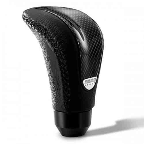 MOMO CTECBN Combat Evo Shift Knob Top Grain Black Leather Carbon Insert and Blac