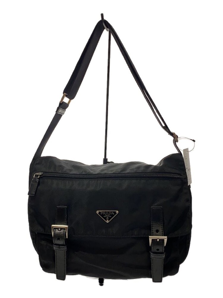 RARE PRADA Nylon Shoulder Bag with Black Leather Trim - Minor Scratches