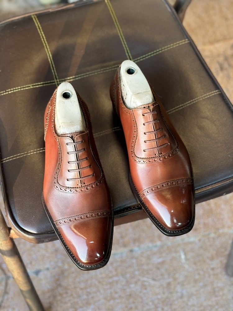 Mezlan Gables Genuine Brown brogue captoe  Oxford Men's Shoes