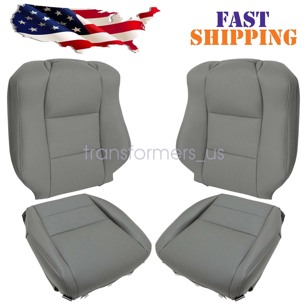 Driver / Passenger Bottom / Top Leather Seat Cover For 2004-2008 Acura TL Gray