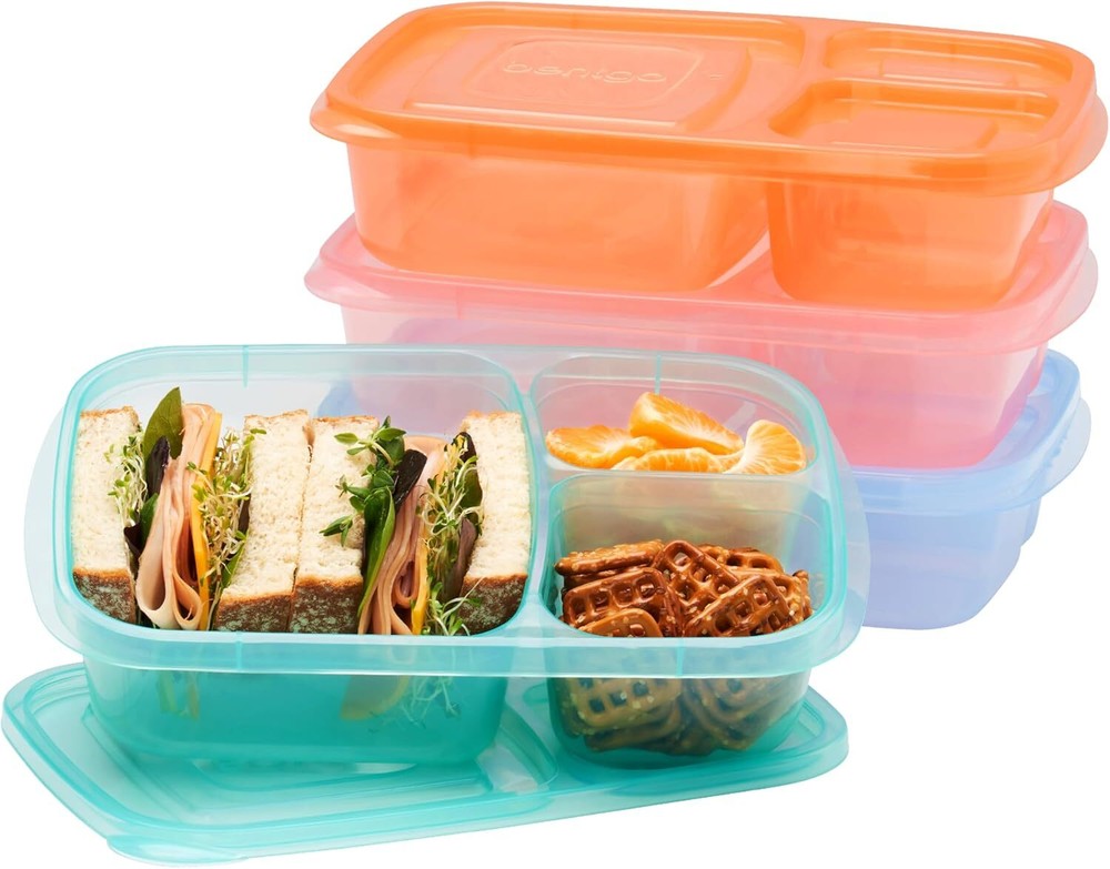 Bentgo Easyboxes - Original Stackable Lunch Boxes 1 count(Pack of 4), Pastels