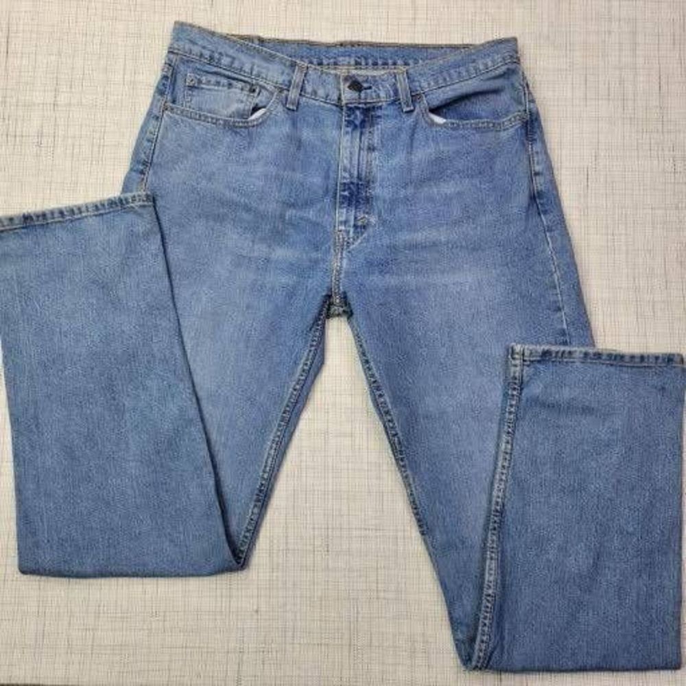 Levi's Men's Light Wash Straight-Leg Denim Blue Jeans Size 36/34