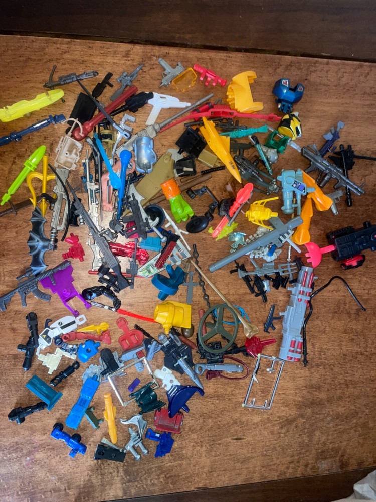 Huge Mixed Lot of 80s & 90s Toy Action Figure Parts Accessories Weapons Vintage