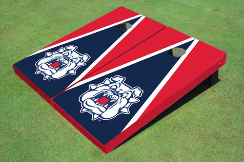 Fresno State Bulldog 'Dog Face' Navy Blue And Red Matching Triangle Custom Cornh