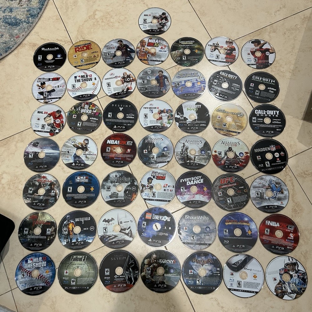 50x Video Game Lot: For PS3 ~ Disc Only No Duplicates NFL Nba NHL Skyrim LEGO