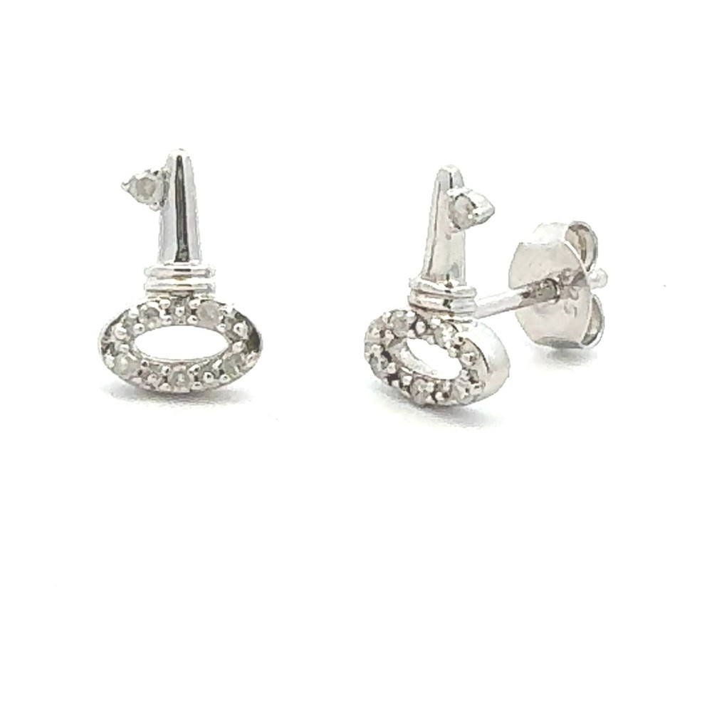 Natural 0.03ct Diamond Stud Earrings in Sterling Silver