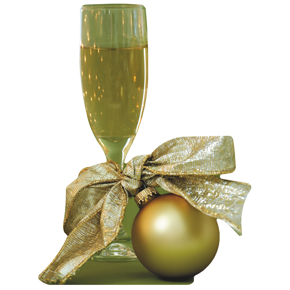 SP12649 New Years Gold Ornament Champaign Cardboard Cutout Standee Standup-image