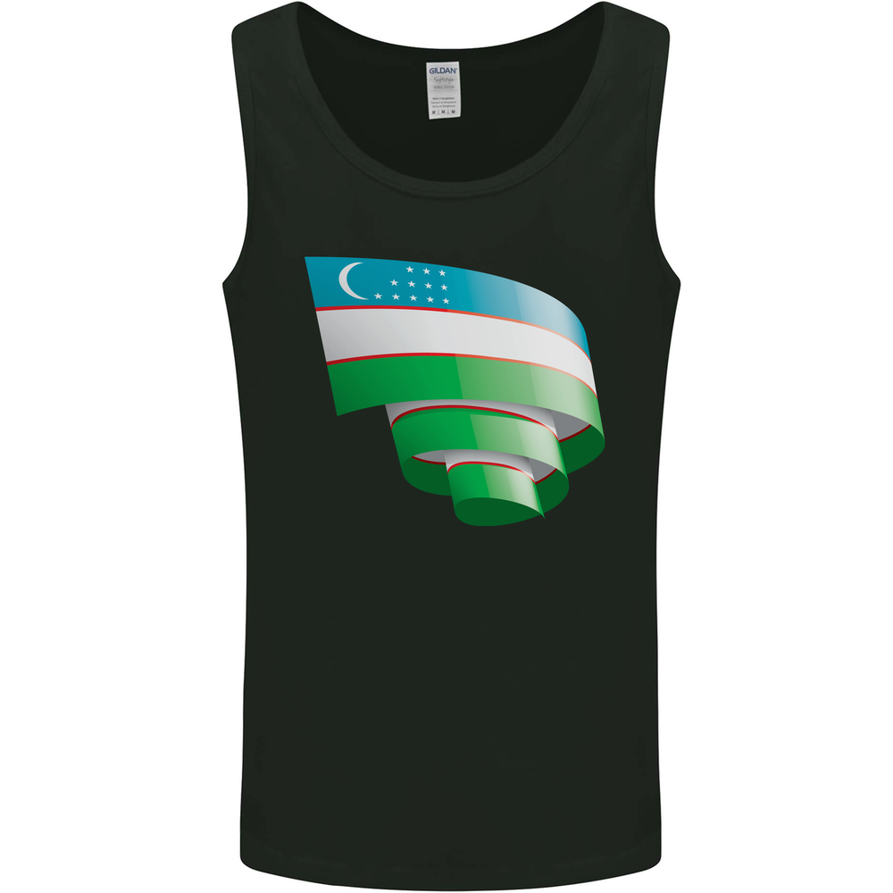 Curled Uzbekistan Flag Uzbek Day Football Mens Vest Tank Top