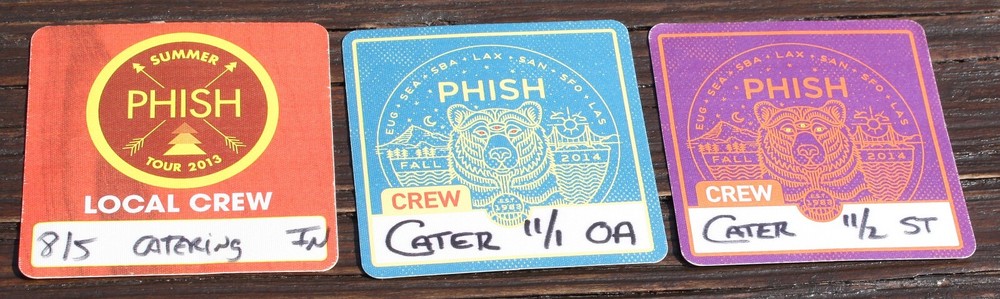 3- Phish Back Stage Pass (used) 2013/2014