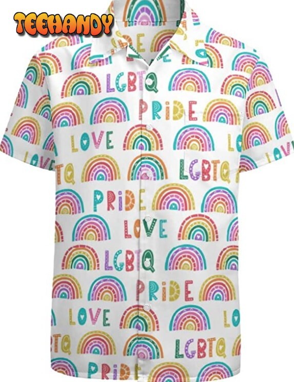 LGBTQ Pride Hawaiian Shirt Rainbow Gay Pride Month 3D Apparel Hawaii Aloha Shirt for Men and Women