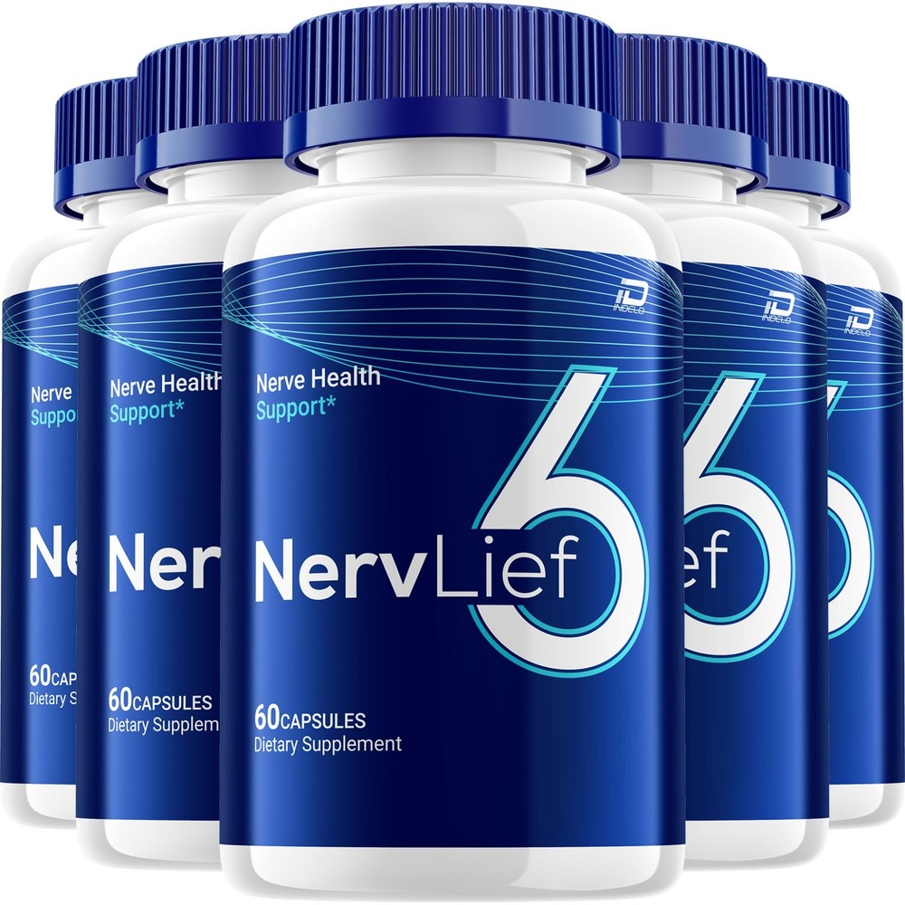 (5 Pack) Nervlief 6 Capsules – Nervlief 6 Natural Ingredients Glycogen Support