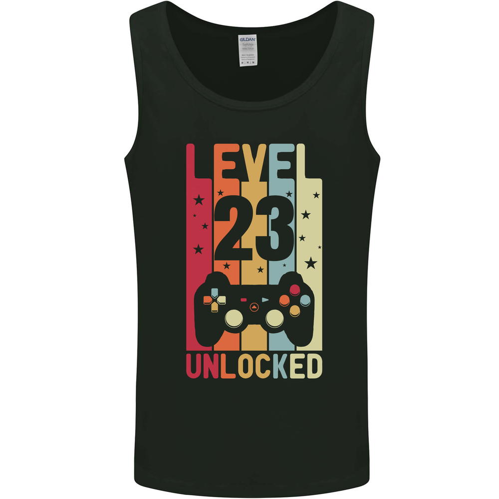 23rd Birthday 23 Year Old Level Up Gaming Mens Vest Tank Top