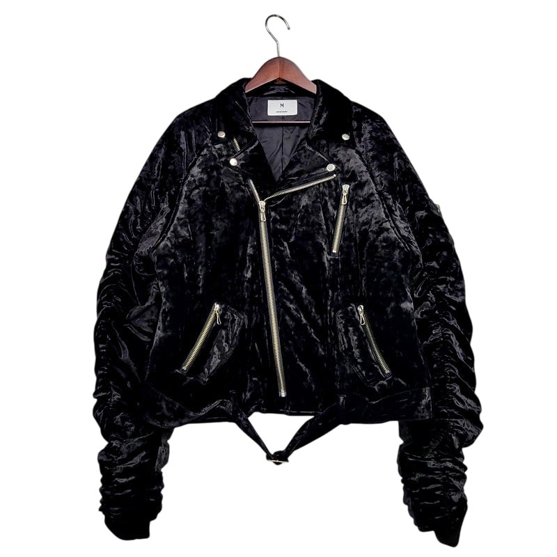 Men's Moonage Devilment Velour Riders Jacket MJK-0205 in Black 18AW