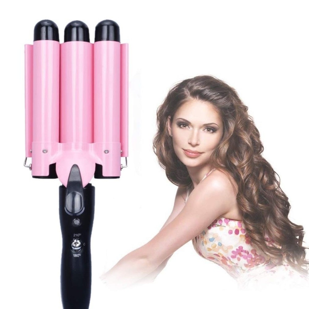1 Inch 3 Barrel Ceramic Hair Crimper with Dual Temp Control