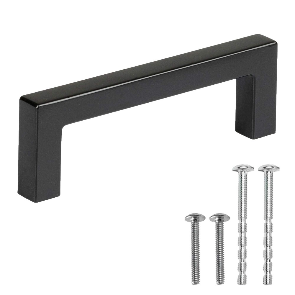 25 Pack 3 Inch Black Cabinet Pulls - Kitchen Drawer Pulls, Cabinet Modern Squ...
