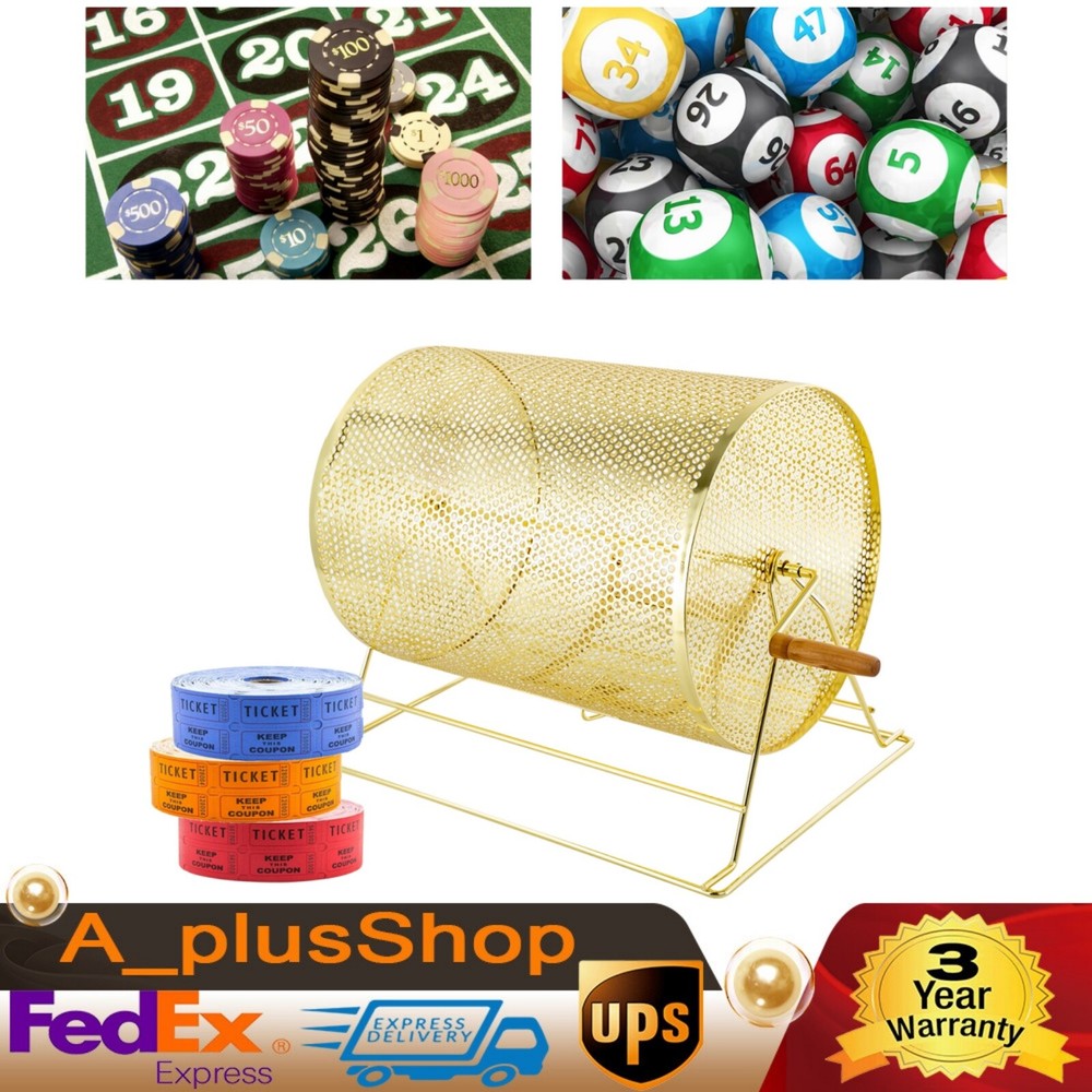 Large Spinning Raffle Drum for Lottery Draws with Ping-Pong Balls