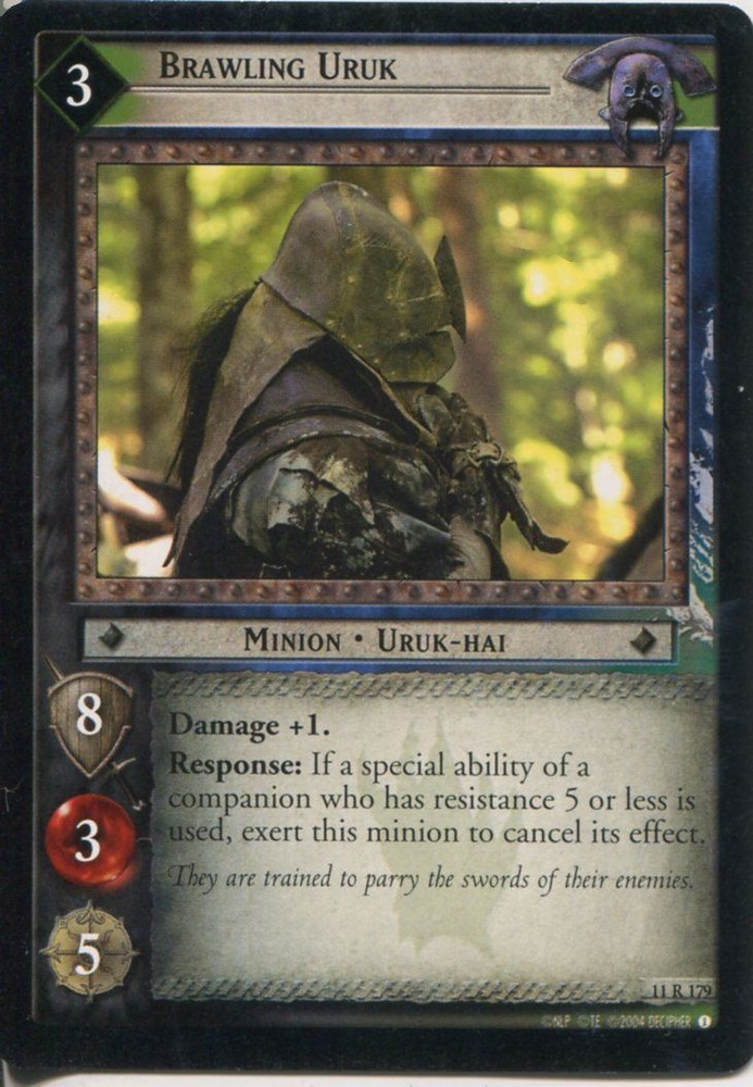 Lord Of The Rings CCG Shadows 11R179 Brawling Uruk