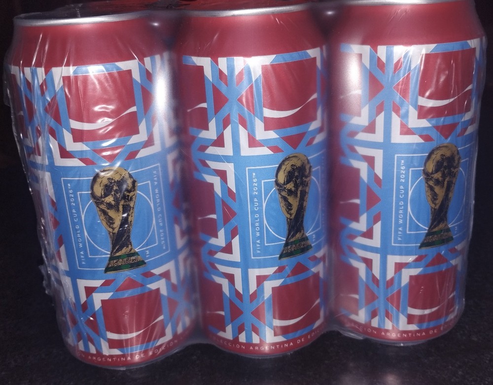 2026 Coca Cola Zero FIFA World Cup Trophy Soda 473ml Can NEW Argentina Set x6