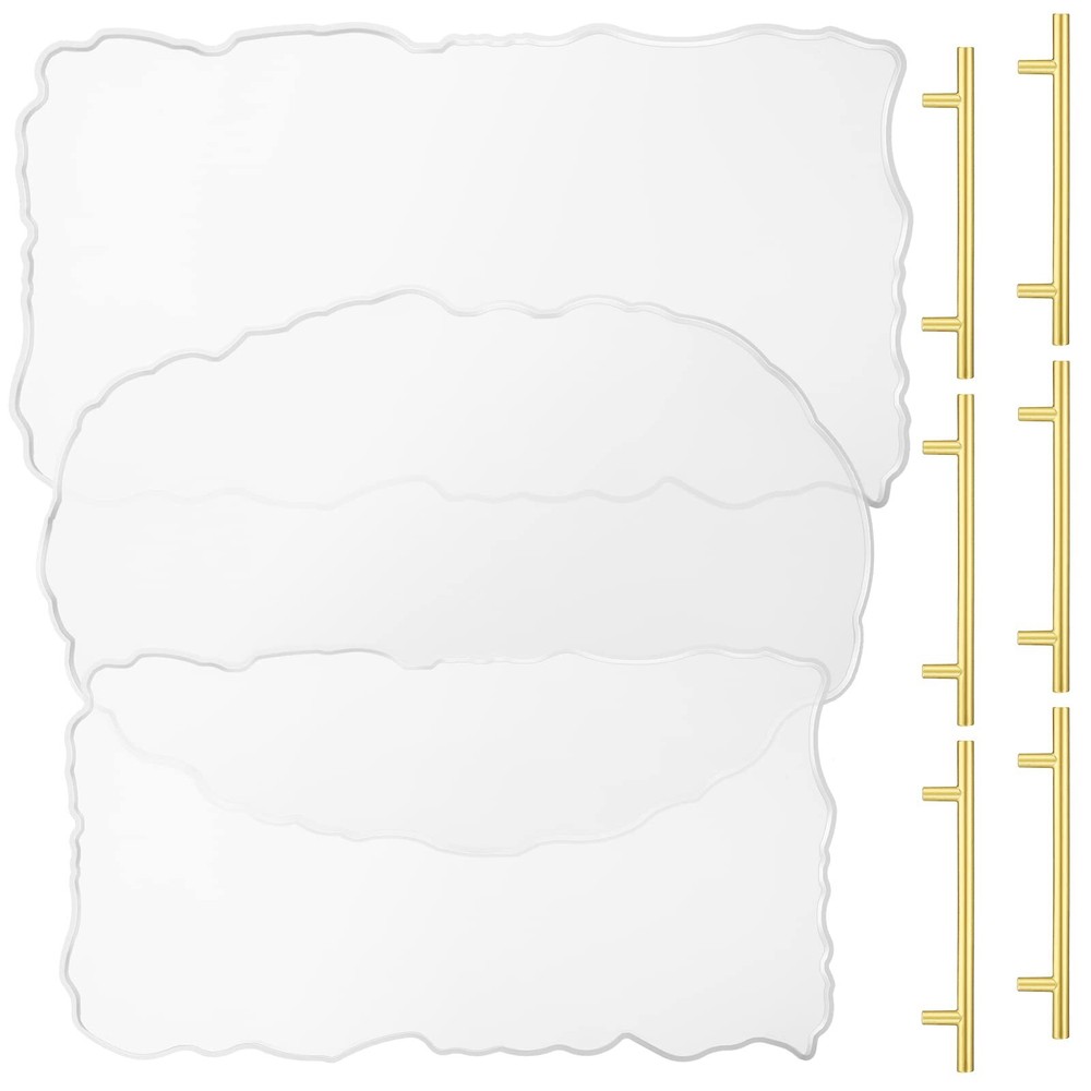 3 Pack Large Silicone Resin Tray Mold with 6 Gold Handles Silicone Tray Mold ...