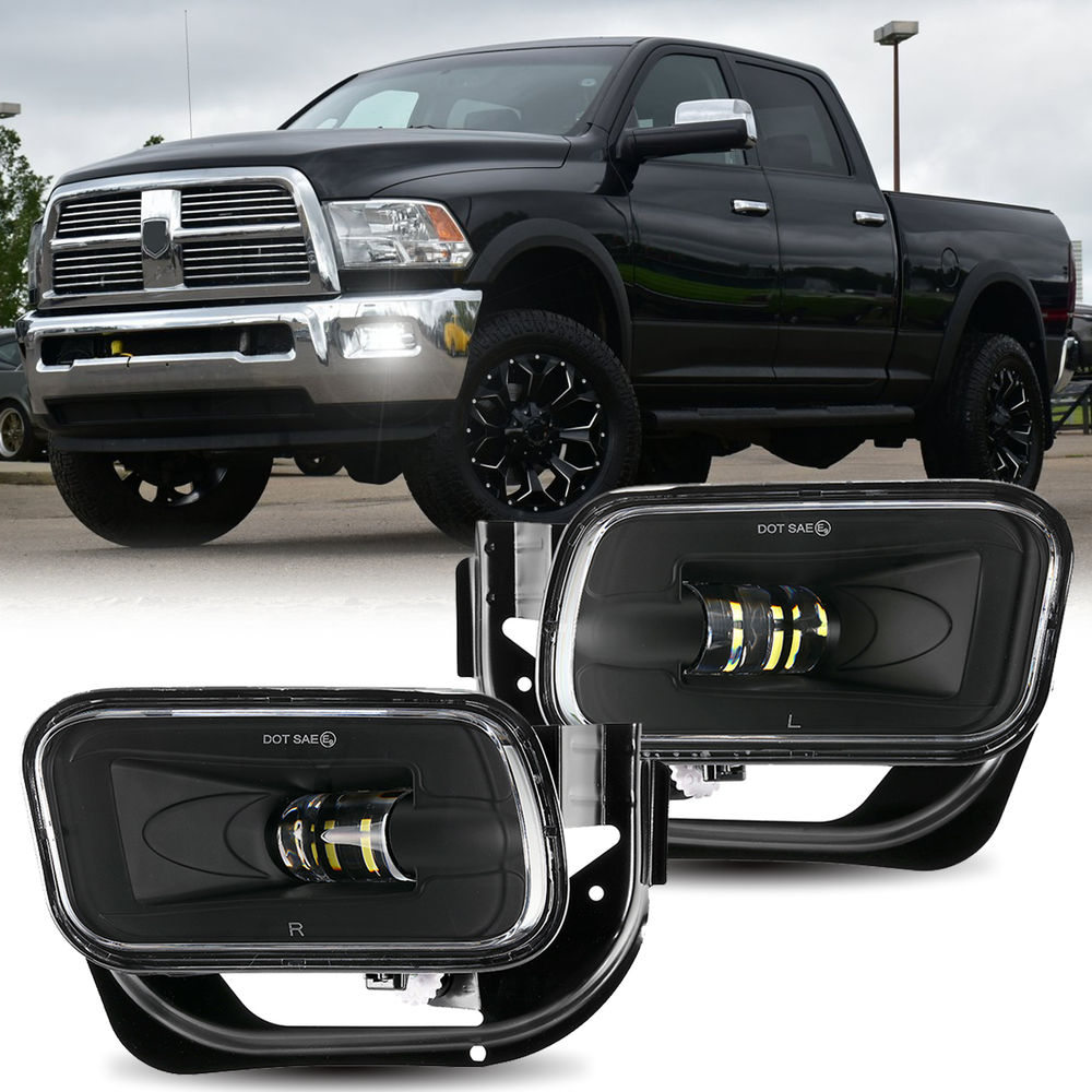 2pcs LED Fog Light Bumper Lamp w/ Bracket For 2009-2018 Dodge Ram 1500 2500 3500