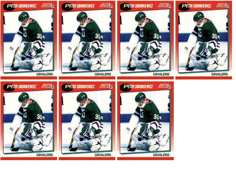 (7) 1991 Score Canadian #203 Peter Sidorkiewicz Hartford Whalers Card Lot