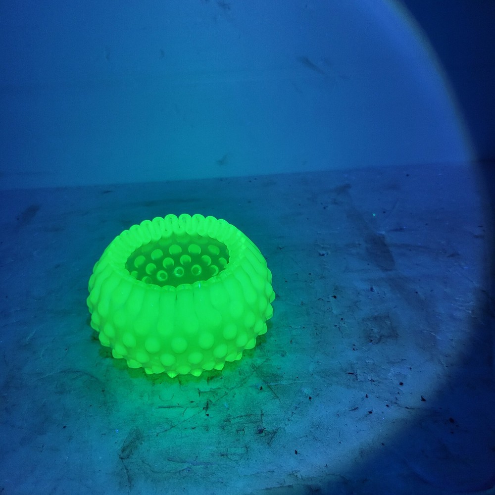 Rare Fenton Green Hobnail Vaseline/Uranium Glass