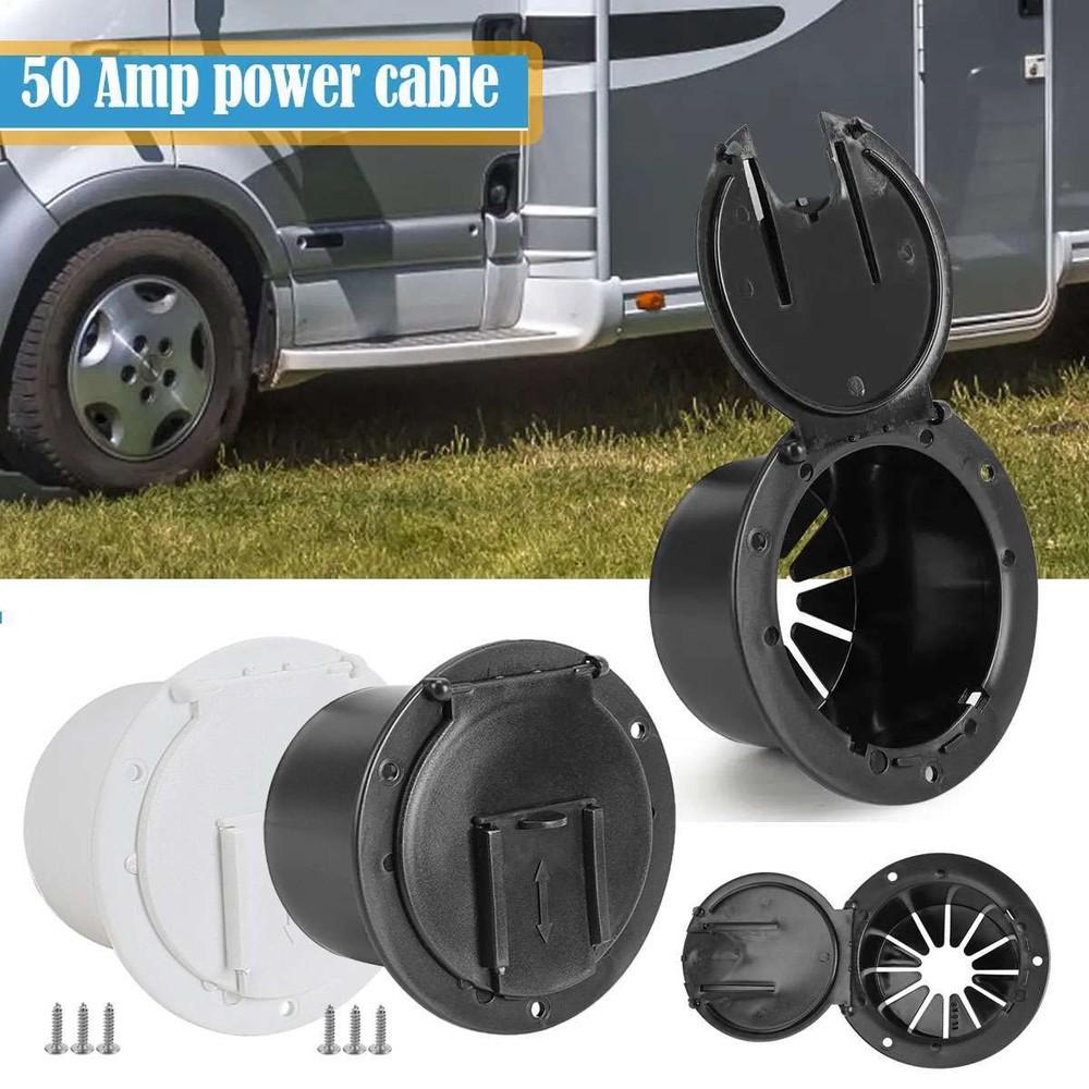 RV Camper Electric Power Cord Hatch / Cover Sun Fade Protected 50 AMP cord US