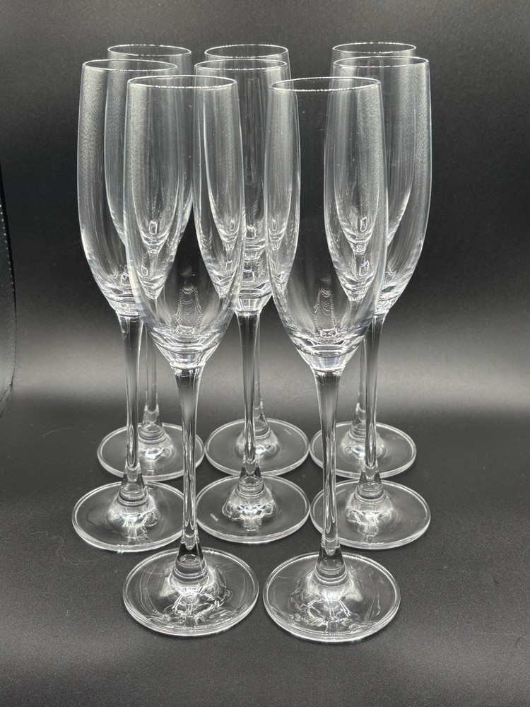 LENOX TUSCANY CLASSICS Set of 8 Champagne Flutes 6 oz Fine Crystal Glasses MINT Condition