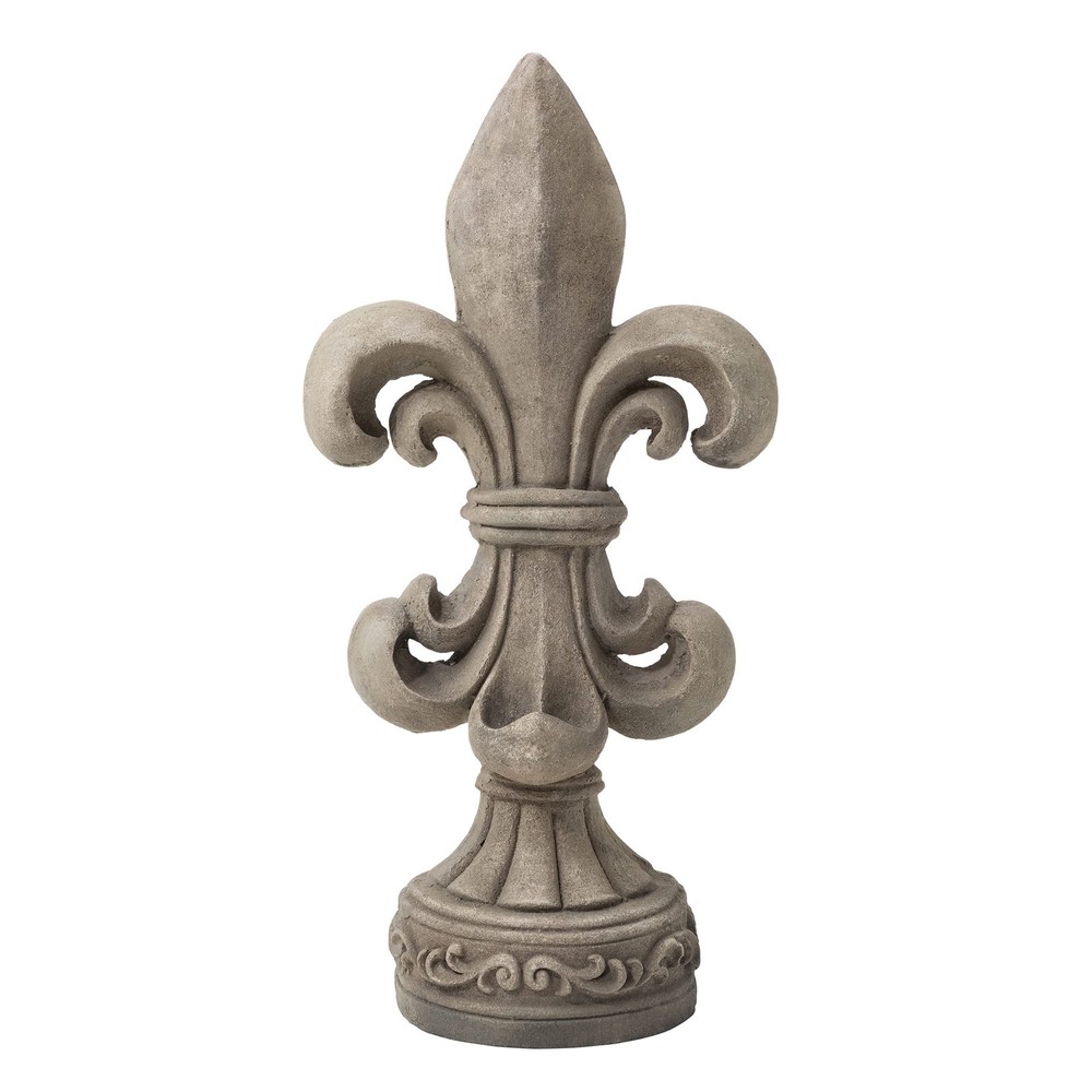 27.2in Fleur De Lis Outdoor Garden Statue for Lawn Decor