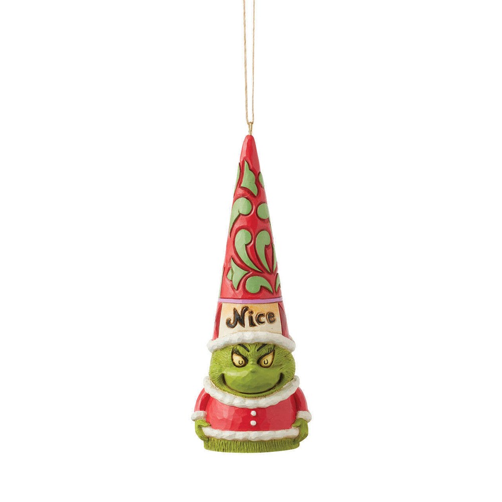 Grinch Naughty Nice Gnome Christmas Ornament Holiday Decor