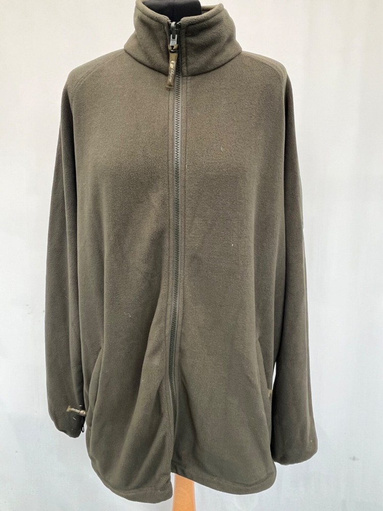 Men's Green Polyester Zip Fleece Jacket Size M by Jack Murphy