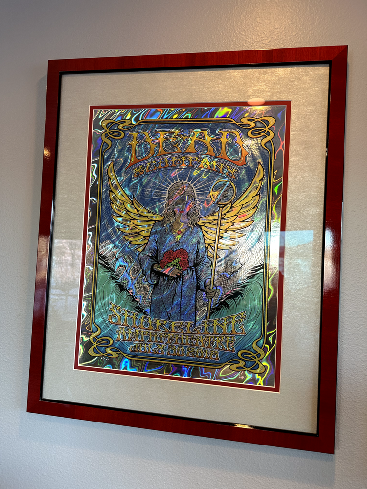 Framed Dead & Co Foil Poster from 7/30/16 Shoreline Amphitheatre Concert in Mountain View CA