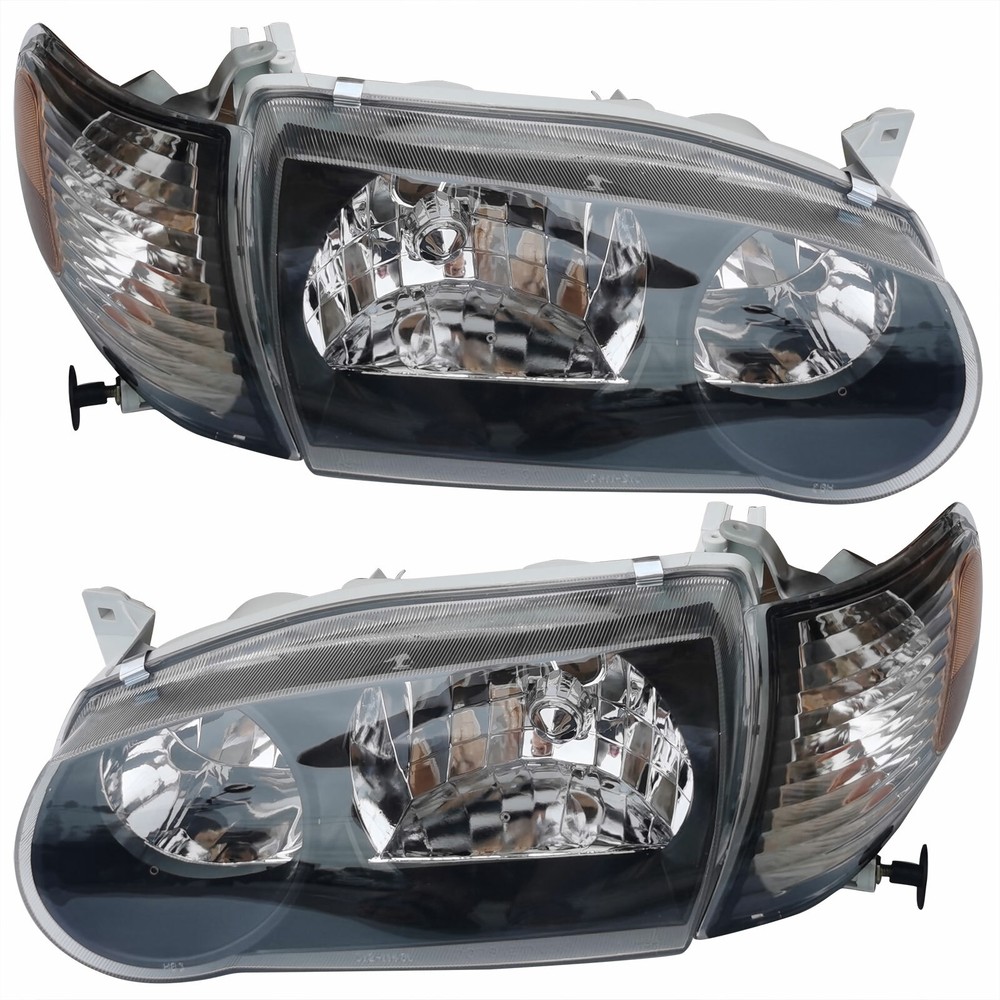 Headlights & Corner Signal Headlamps Left+Right Set For Toyota Corolla 2001 2002