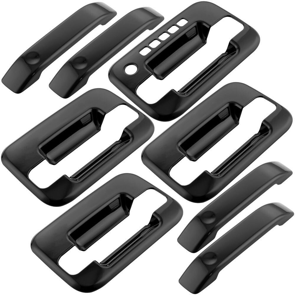 Glossy Black 4 Door Handle Cover Covers w/ KeyPad For 2004-2014 Ford F150