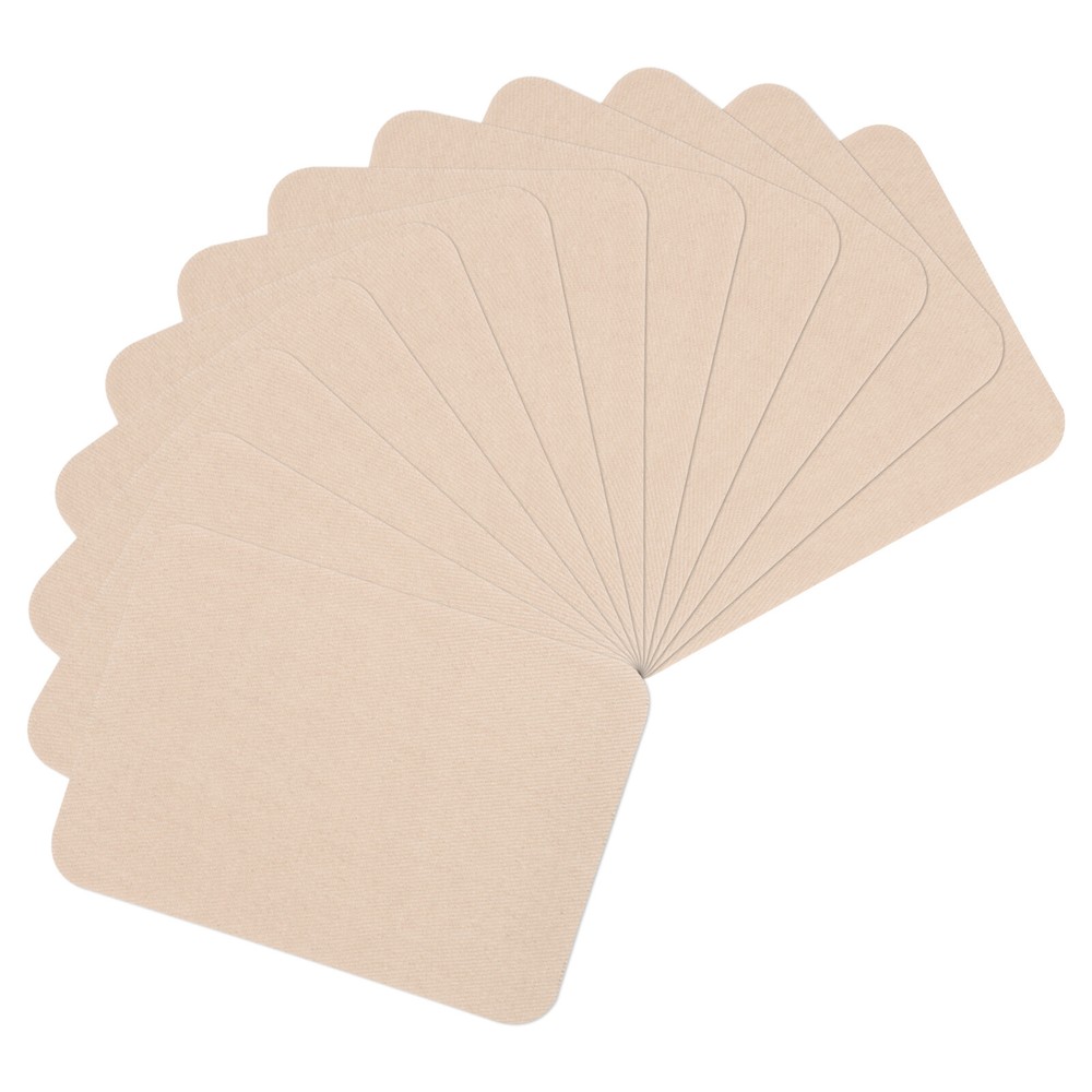 12-Pack Iron-On Clothing Repair Patches 3x4.25 Inch Cream Cotton Fabric