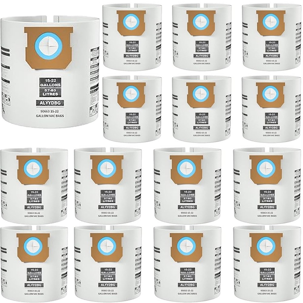 For Shop Vac Bags 15-22 Gallon Type G 90663 9066300 Type J 90673 9067300 VF2008