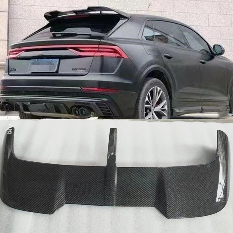 For Audi RSQ8 RS Q8 19-25 REAL CARBON Rear Top Roof Lip Spoiler Wing Tail Trunk