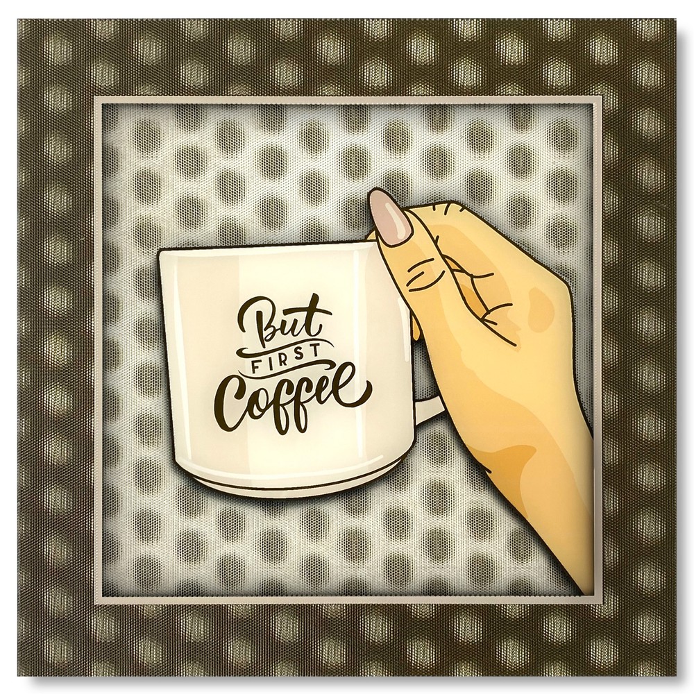 5D Multi-Dimensional Wall Art - Custom Made Coffee Wall Art Print (12x12 Inches)
