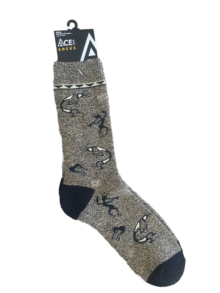Ace USA Kokopelli Salt & Pepper Unisex Adult Towel Cozy Socks