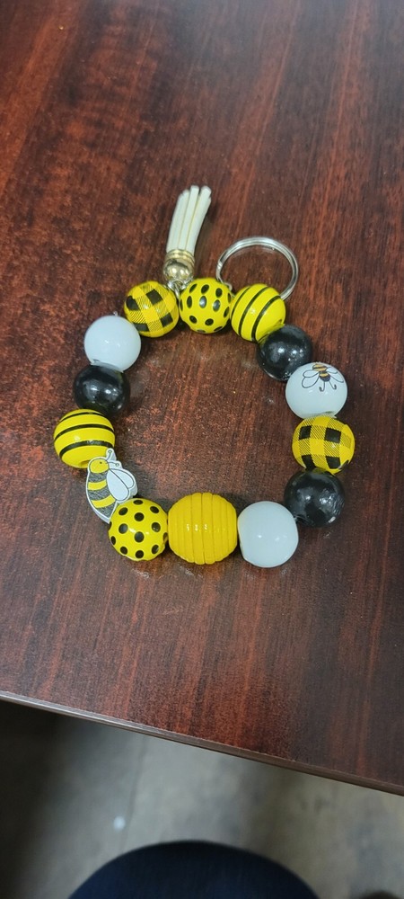 Bee Beaded Keychain