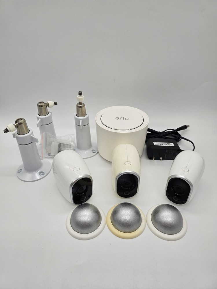 Netgear Arlo VMB3500 IP Base Kit with 3 VMC3030 Cameras & Mounting Hardware for Complete Security Setup